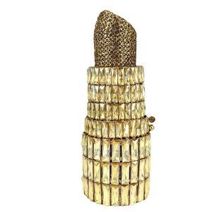 Lipstick Crystal Clutch Bag Novelty Evening Handbags Bridal Party :O